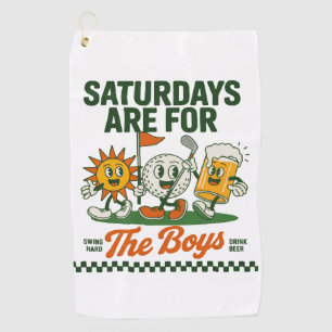 Saturdays Are For The Boys Golf Retro Golfing Towel