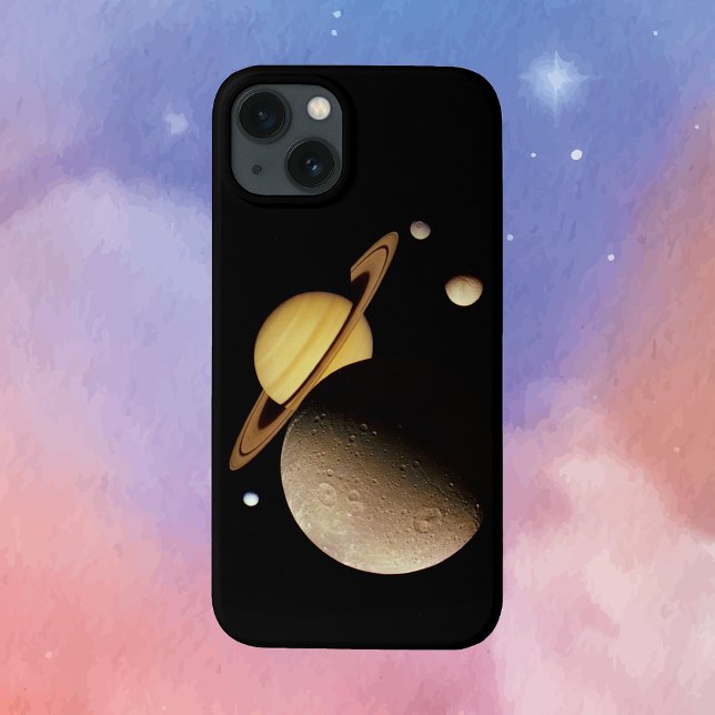 Saturn and Her Moons  Case-Mate iPhone Case (Saturn with Rings and Her Moons Phone Case)
