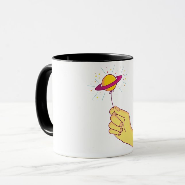 Saturn Balloon Shaped Lollipop Illustration Mug (Front Left)