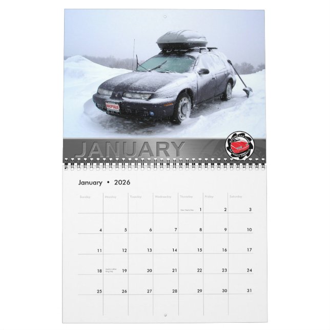 Saturn Car Club Calendrier personnalisé imprimé (Jan 2026)