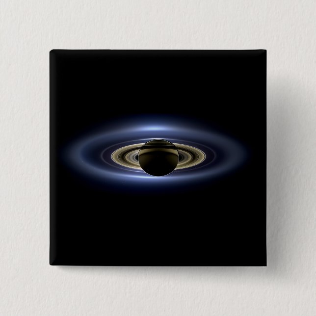Saturn Eclipsed the Sun from Cassini Orbiter   2 Inch Square Button (Front)
