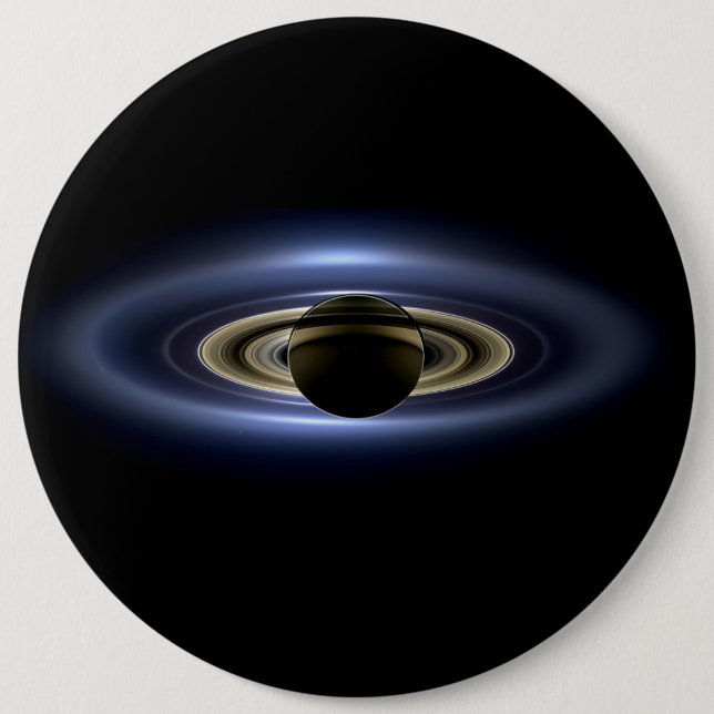 Saturn Eclipsed the Sun from Cassini Orbiter   6 Inch Round Button (Front)