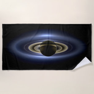 Saturn Eclipsed the Sun from Cassini Orbiter Beach Towel