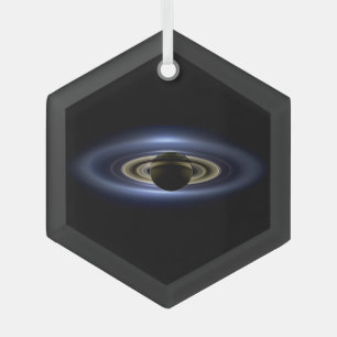 Saturn Eclipsed the Sun from Cassini Orbiter   Cer Glass Ornament
