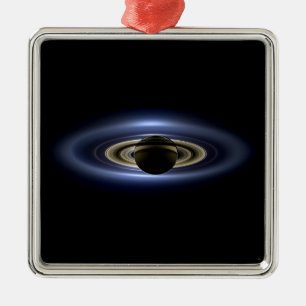 Saturn Eclipsed the Sun from Cassini Orbiter   Metal Ornament