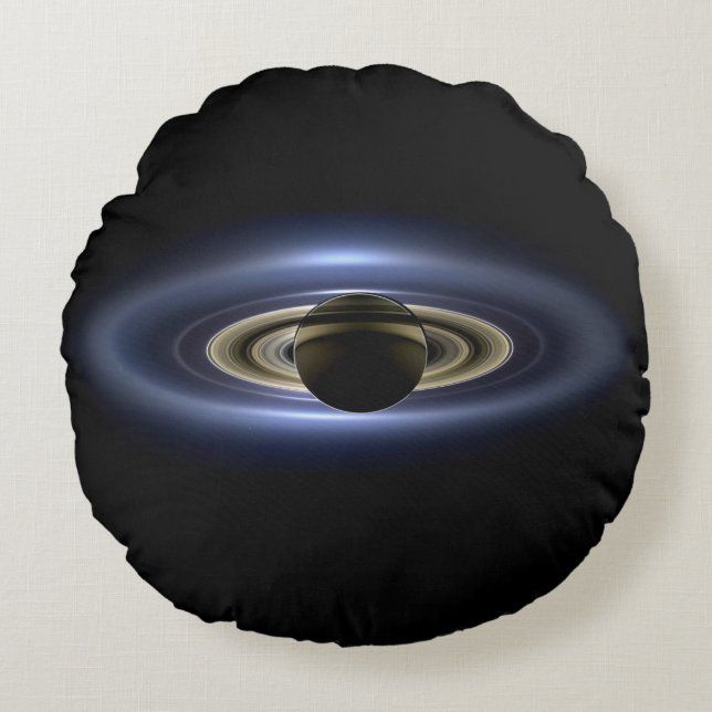 Saturn Eclipsed the Sun from Cassini Orbiter   Round Pillow (Front)