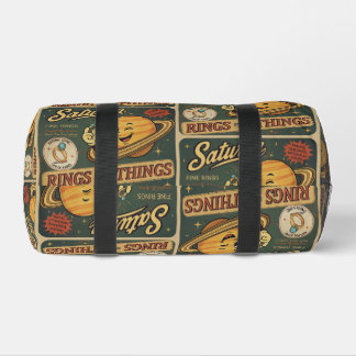Saturn Fine Rings Vintage Space Humour Pattern Duffle Bag