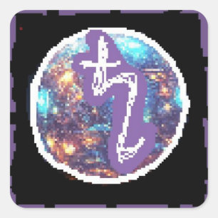 Saturn Night Square Sticker