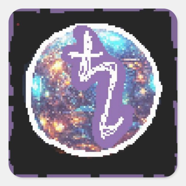 Saturn Night Square Sticker (Front)