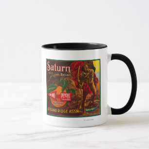 Saturn Orange LabelUpland, CA Mug