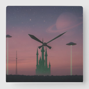 Saturn Paradise Square Wall Clock