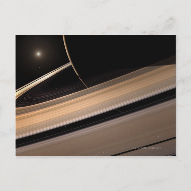 Saturn planet in solar system, close-up 3 postcard (Front)