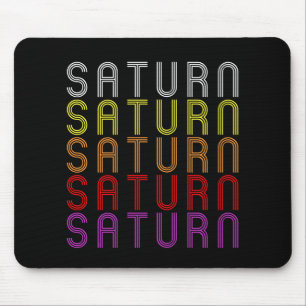 Saturn Planet Retro Vintage Astronomy T-Shirt Mouse Pad