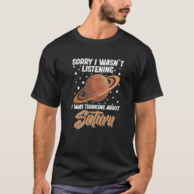 Saturn Planet Ring Solar System Gas Atmosphere Spa T-Shirt (Front)