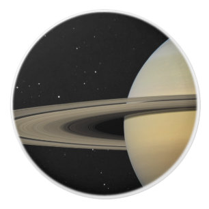 Saturn Planet Solar System with rings Capricorn Ceramic Knob