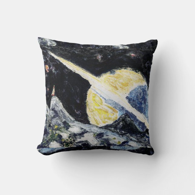 Saturn Rising by Alexandra Cook Throw Pillow (Front)