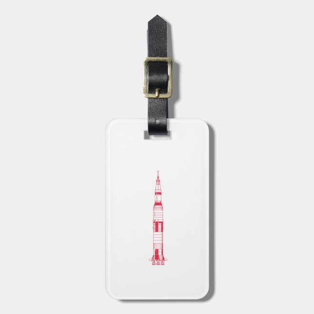 Saturn Rocket Luggage Tag (Front Vertical)