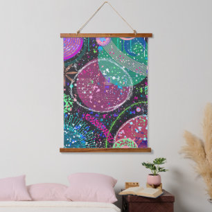 Saturn’s Rings: Maximalist Abstract Art  Hanging Tapestry