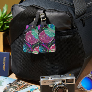 Saturn’s Rings: Maximalist Abstract Art  Luggage Tag