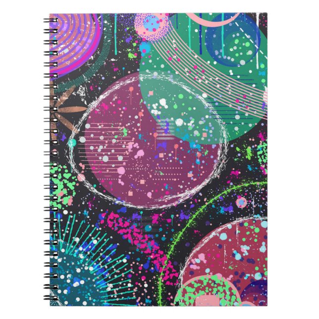 Saturn’s Rings: Maximalist Abstract Art  Notebook (Front)