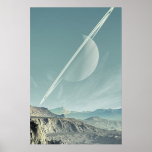 Saturn space art poster