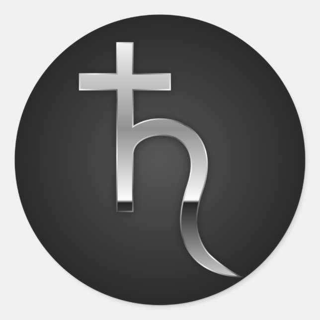 Saturn symbol classic round sticker (Front)