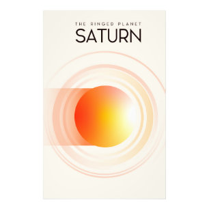 Saturn - The Ringed Planet Space Art. Photo Print
