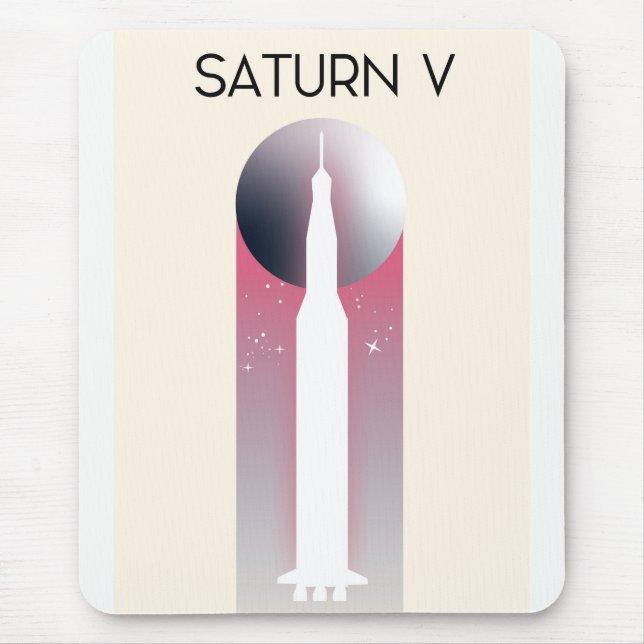 Saturn V Apollo Space Art Mouse Pad (Front)