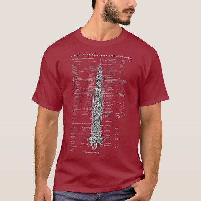Saturn V Flight Configuration Diagram From T-Shirt (Front)