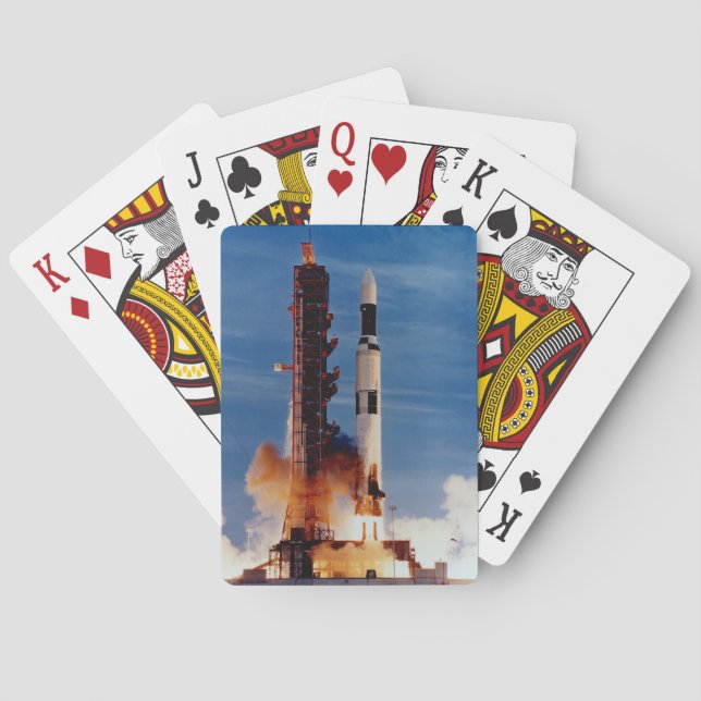 Saturn V Launching The Skylab Space Station Playing Cards (Back)