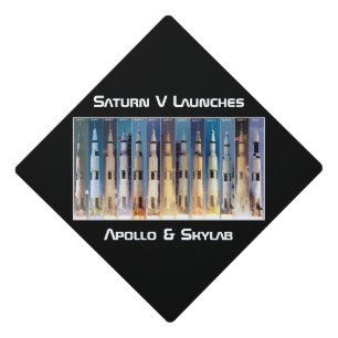 Saturn V Moon Rocket Launches Graduation Cap Topper