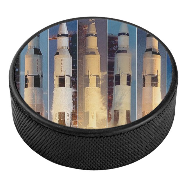 Saturn V Moon Rocket Launches Hockey Puck (3/4)