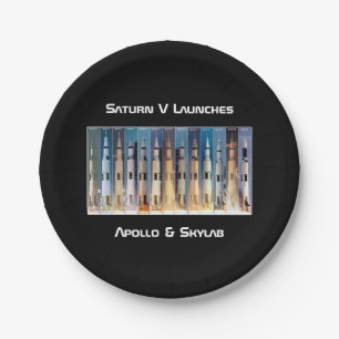 Saturn V Moon Rocket Launches Paper Plate