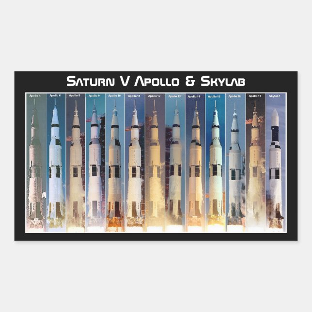 Saturn V Moon Rocket Launches Sticker (Front)