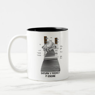 Saturn V Rocket F-1 Engine Two-Tone Coffee Mug