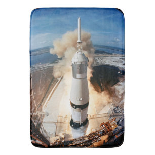 Saturn V Rocket launch 1969 Apollo Spacecraft Bath Mat