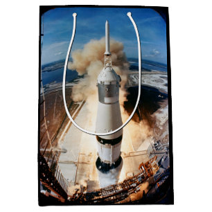 Saturn V Rocket launch 1969 Apollo Spacecraft Medi Medium Gift Bag