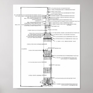 Saturn V Rocket Schematic 8"x10" Poster