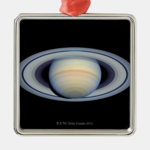 Saturn with rings at widest angle to Earth Metal Ornament
