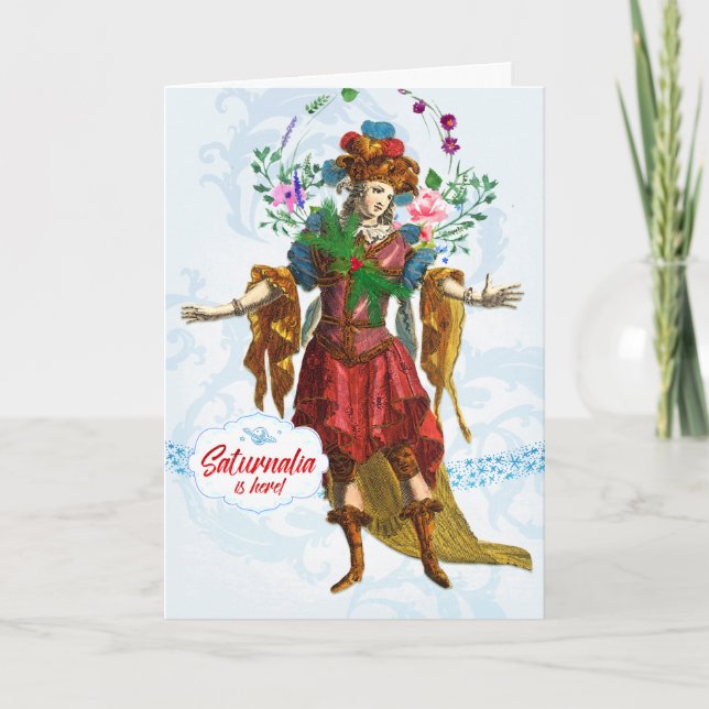 Saturnalia Reveler Greeting Card (Front)
