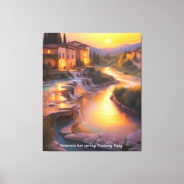 Saturnia Hot Springs Tuscany Italy Painting  Canvas Print (Front)