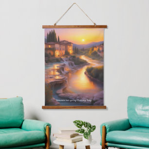 Saturnia Hot Springs Tuscany Italy Painting  Hanging Tapestry