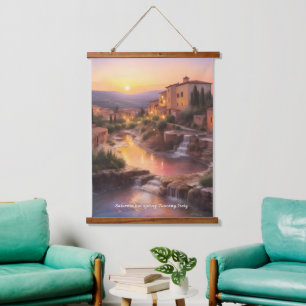 Saturnia Hot Springs Tuscany Italy Sunset  Hanging Tapestry