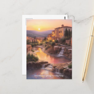Saturnia Hot Springs Tuscany Italy Sunset  Postcard