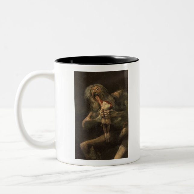 Saturno devorando a su hijo francisco de goya Two-Tone coffee mug (Left)