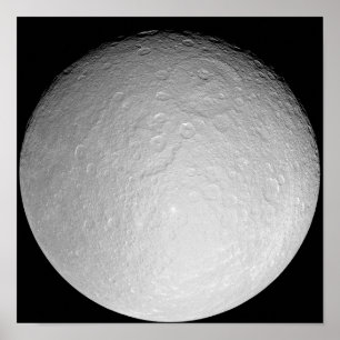 Saturn's icy moon Rhea Poster
