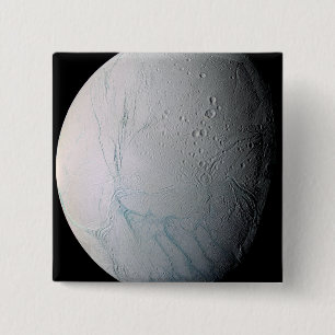 Saturn's moon Enceladus 2 Inch Square Button