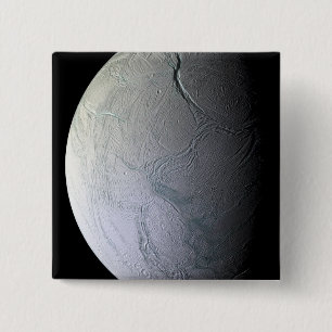 Saturn's moon Enceladus 2 Inch Square Button