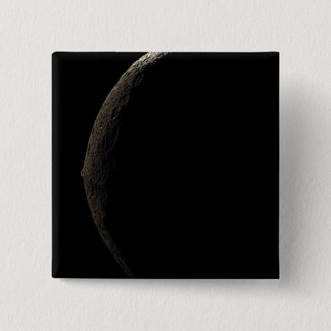 Saturn's moon Iapetus 2 Inch Square Button (Front)