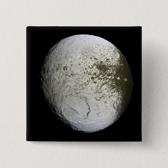 Saturn's moon Iapetus 2 Inch Square Button (Front)